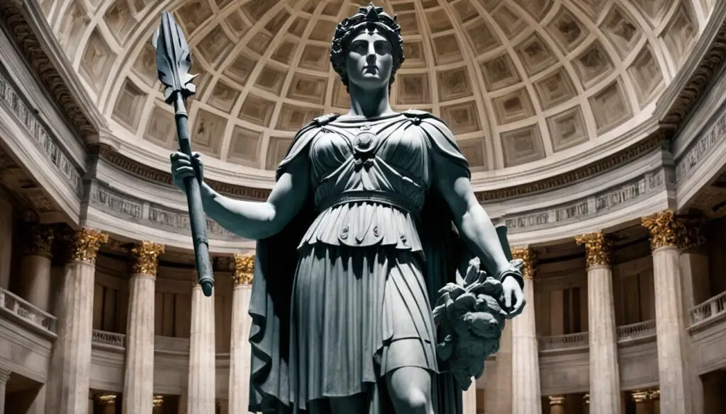 Minerva's statue in Roman mythology