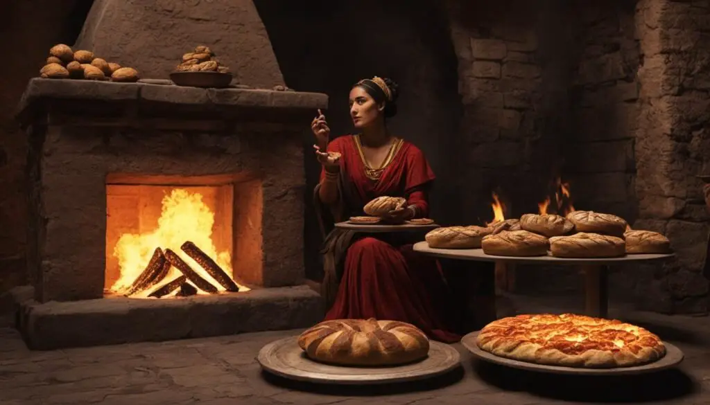 Vesta's representation in Pompeii bakery