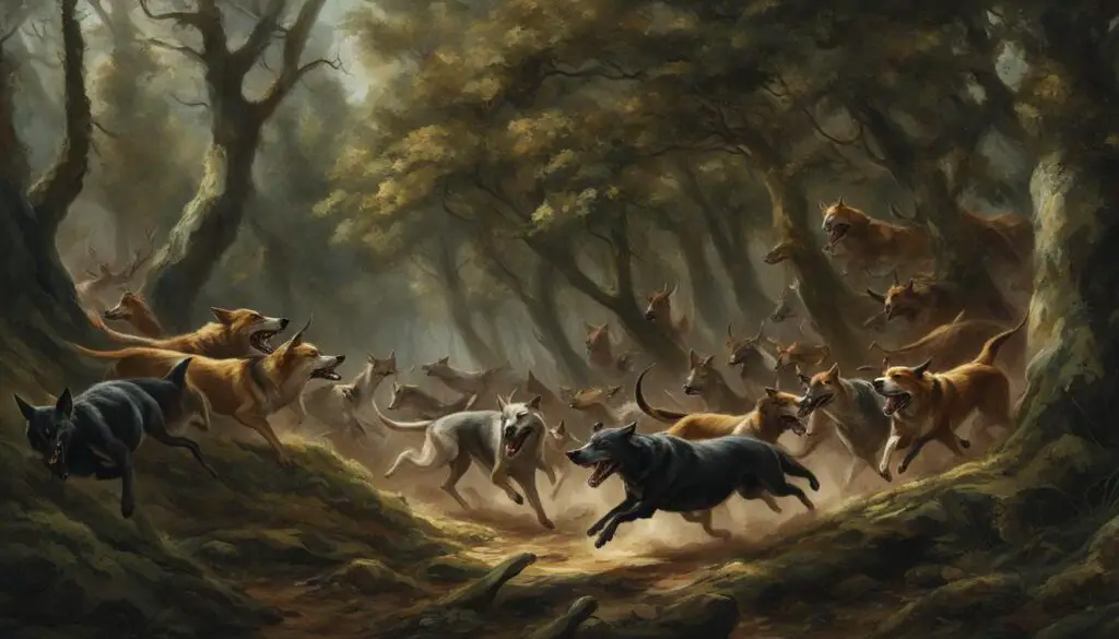 actaeon hunted by hounds