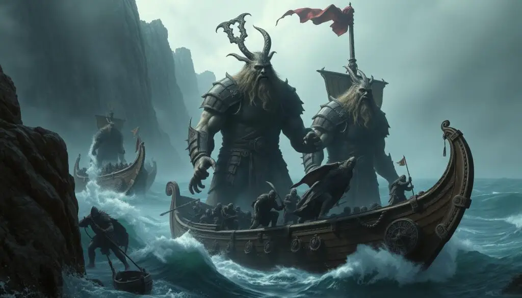 Fomorians as sea raiders and giants